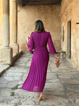 Vestido plissado Bougainvillea | Catalina