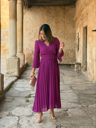 Vestido plissado Bougainvillea | Catalina