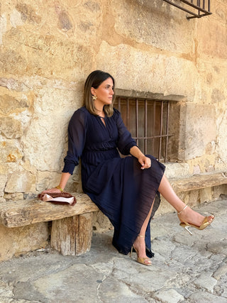 Vestido plissado Bougainvillea | Catalina