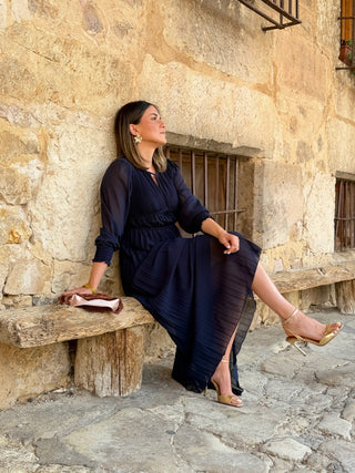 Vestido plissado Bougainvillea | Catalina