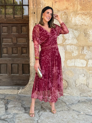 Vestido de tule estampado | Rinala