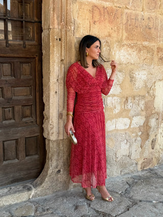 Vestido de tule estampado | Kaela
