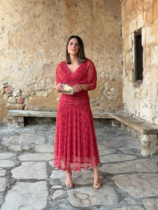Vestido de tule estampado | Kaela