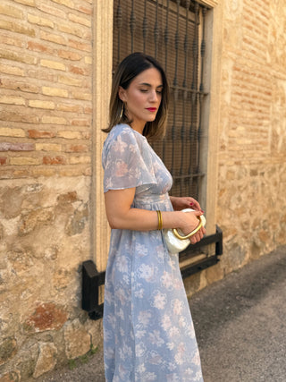 Vestido estampado celeste | Zinerva