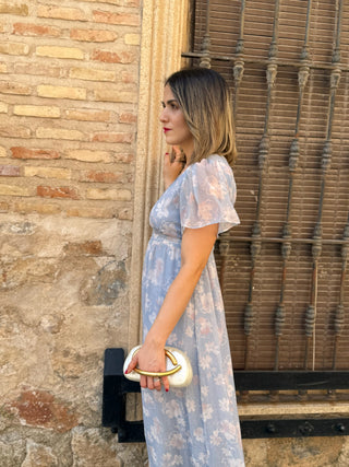 Vestido estampado celeste | Zinerva