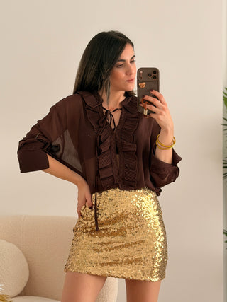 Blusa gasa marrón | Thiago