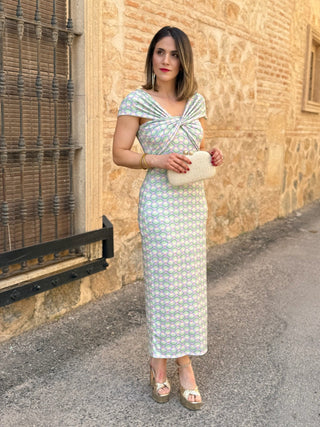 Vestido nudo estampado  | Camila