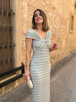 Vestido nudo estampado  | Camila