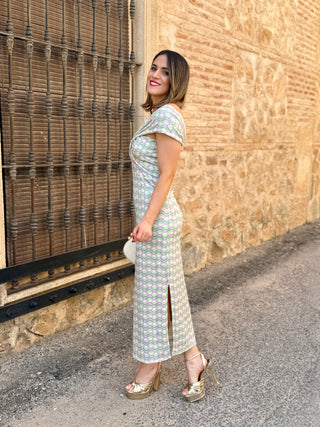Vestido nudo estampado  | Camila