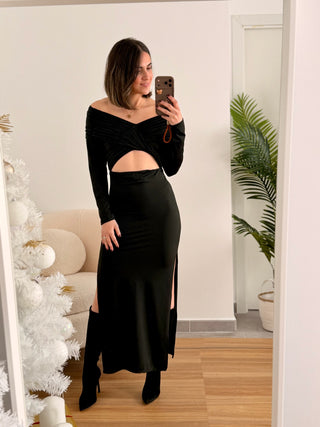 Vestido negro cut out | Valentina
