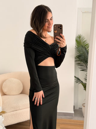 Vestido negro cut out | Valentina