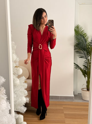 Vestido midi burdeos | Tina