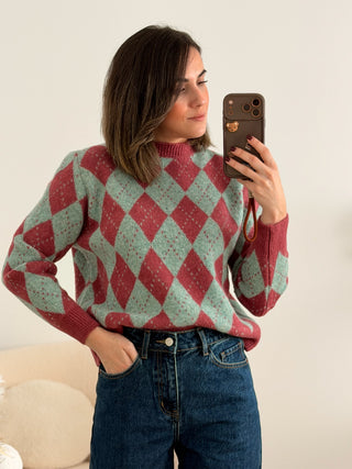 Jersey punto rombos azul  | Marlot