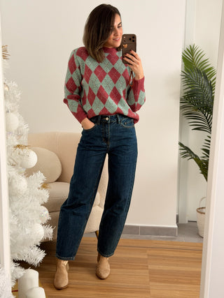 Jersey punto rombos azul  | Marlot