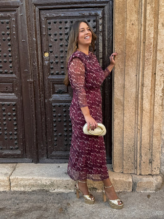 Vestido Tul Estampado | Dama