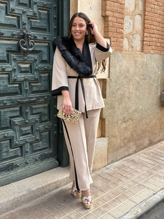 Conjunto Chaqueta y pantalón Beige | Tilo