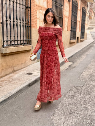 Vestido Tul Estampado| Fabiola