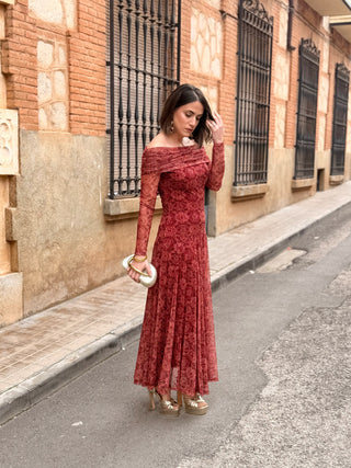 Vestido Tul Estampado| Fabiola