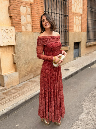 Vestido Tul Estampado| Fabiola