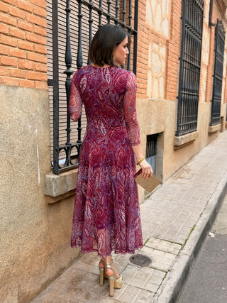 Vestido tul estampado | Fluorita