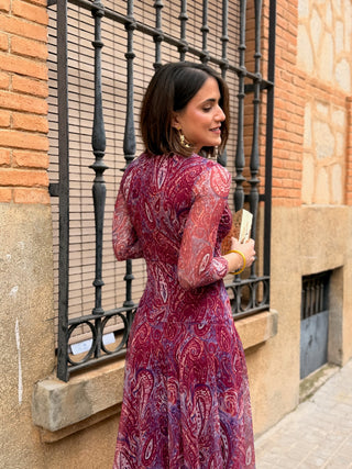 Vestido tul estampado | Fluorita