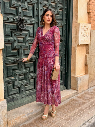 Vestido tul estampado | Fluorita