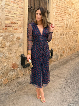 Vestido midi de tul estampado | Madison