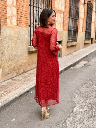 Vestido Tul Rojizo | Gina