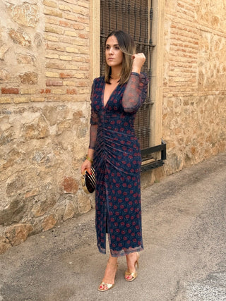 Vestido midi de tul estampado | Madison
