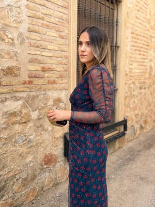 Vestido midi de tul estampado | Madison