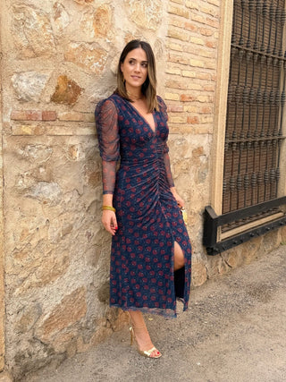 Vestido midi de tul estampado | Madison