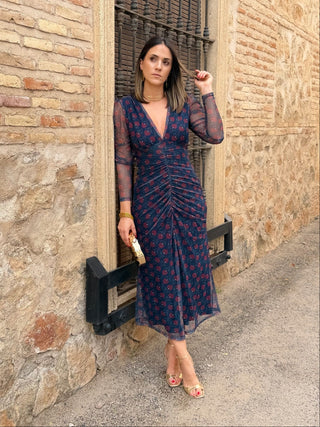 Vestido midi de tul estampado | Madison