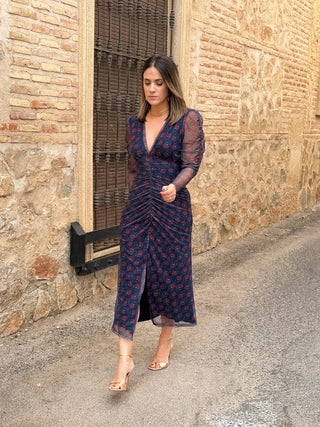 Vestido midi de tul estampado | Madison