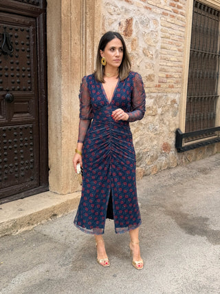 Vestido midi de tul estampado | Madison