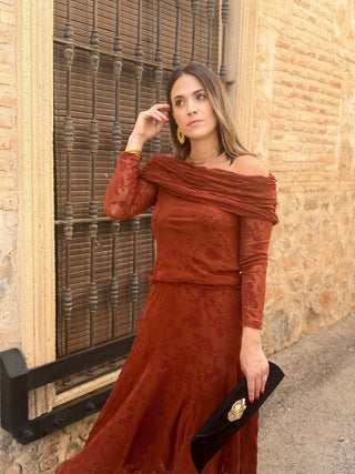 Conjunto top y falda teja | Kate
