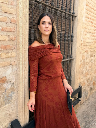 Conjunto top y falda teja | Kate