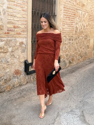 Conjunto top y falda teja | Kate
