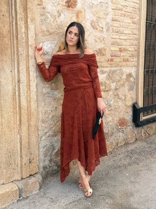 Conjunto top y falda teja | Kate