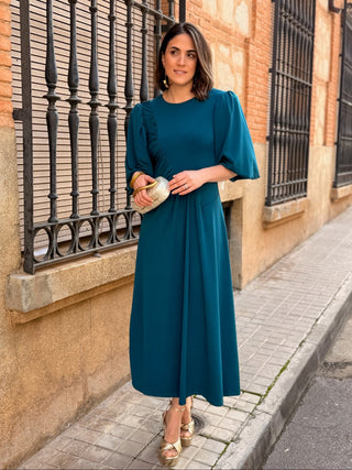Vestido midi Azul verdoso | Ágata