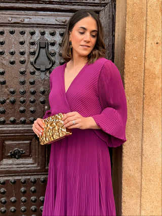 Vestido plisado buganvilla | Catalina