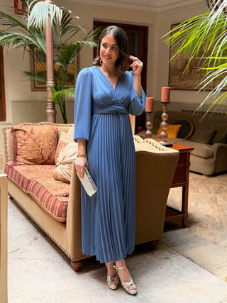 Vestido plisado azul | Luciana