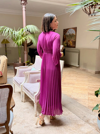 Vestido plisado buganvilla| Isabella