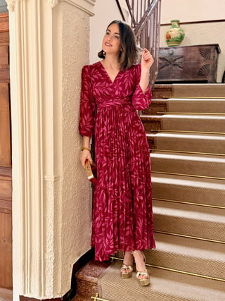 Vestido plisado buganvilla | Luciana