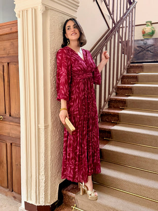 Vestido plisado buganvilla | Luciana