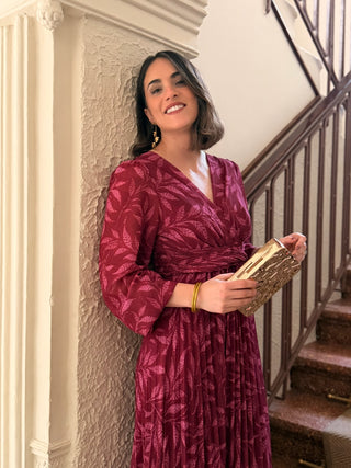 Vestido plisado buganvilla | Luciana