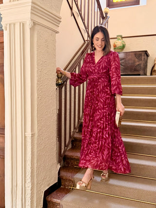 Vestido plisado buganvilla | Luciana