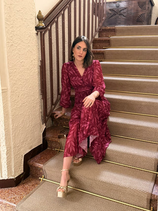 Vestido plisado buganvilla | Luciana