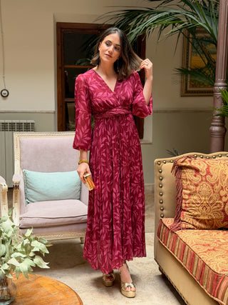 Vestido plisado buganvilla | Luciana