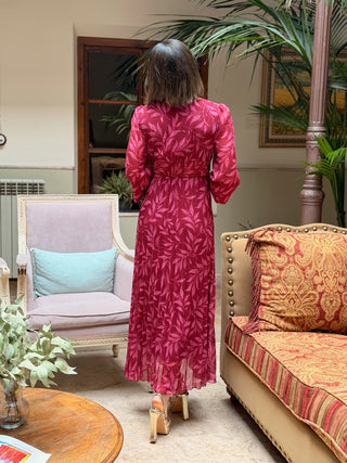 Vestido plisado buganvilla | Luciana