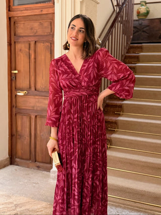 Vestido plisado buganvilla | Luciana